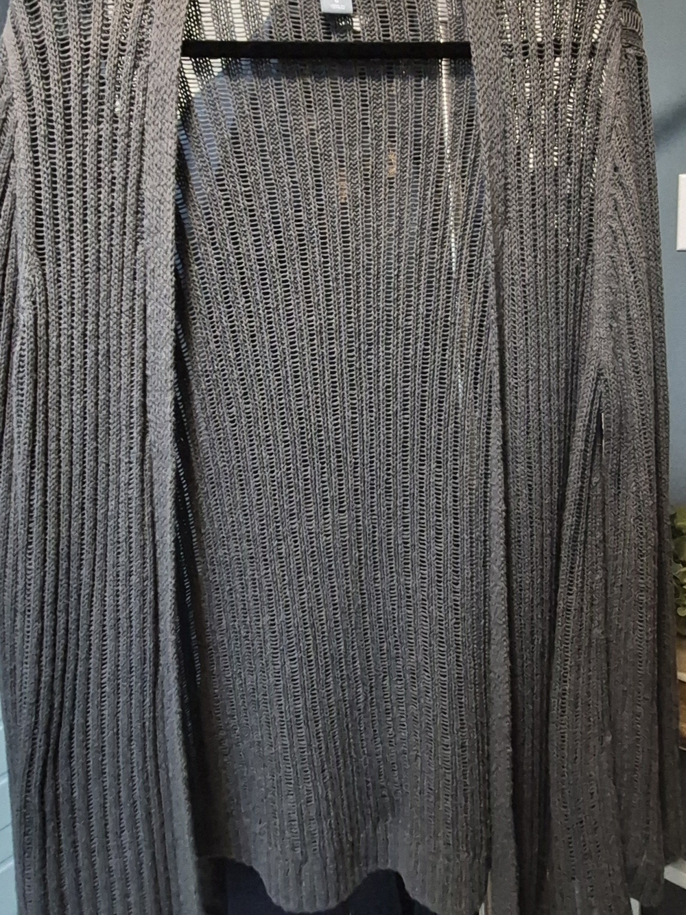 Old Navy Open-Weave Longline Women's Cardigan - Charcoal Sz L